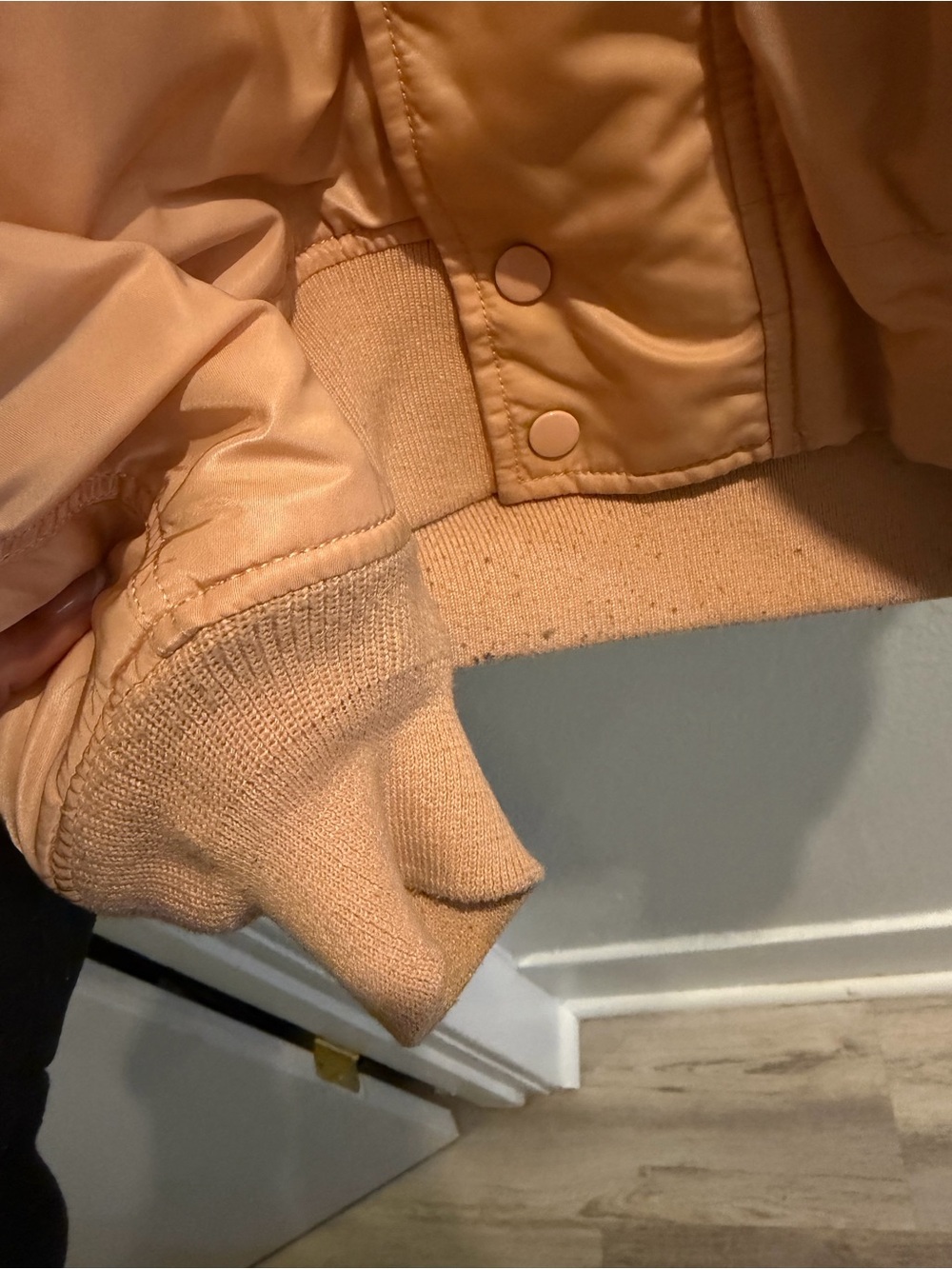 Alpha Industries Peach Bomber Jacket with Faux-Fur Hood - Picture 7 of 7